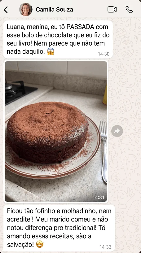 Conversa com o depoimento de Camila sobre o bolo de chocolate